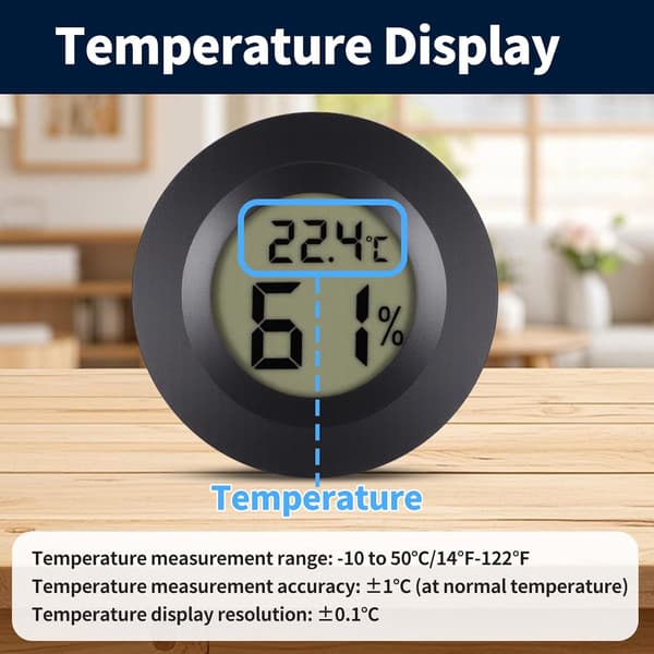 6-pak mini digitalt hygrometer termometer LCD temperatur- og fugtighedsmåler