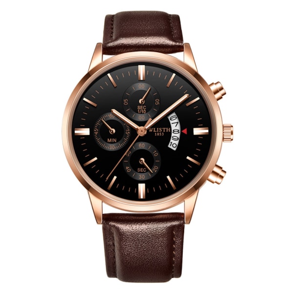 Watch Business Armbandsur svart watch med datum Vattentät
