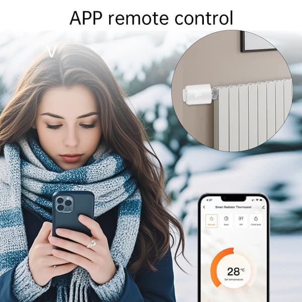 Tuya Zigbee Smart Radiatortermostatventil LCD-display Drejeknap Hub