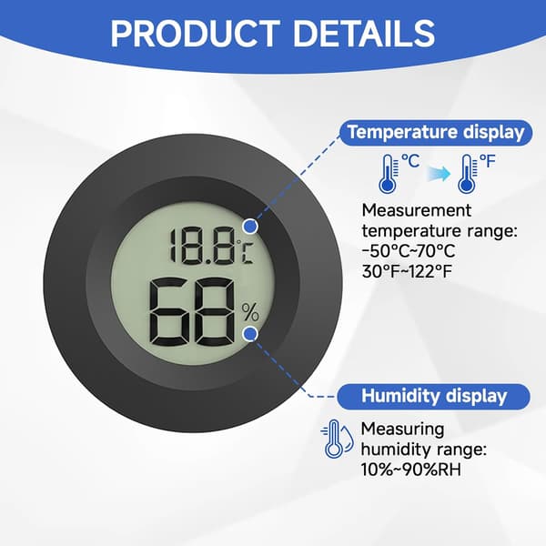6-pack mini digital hygrometer termometer LCD temperatur- och luftfuktighetsmätare
