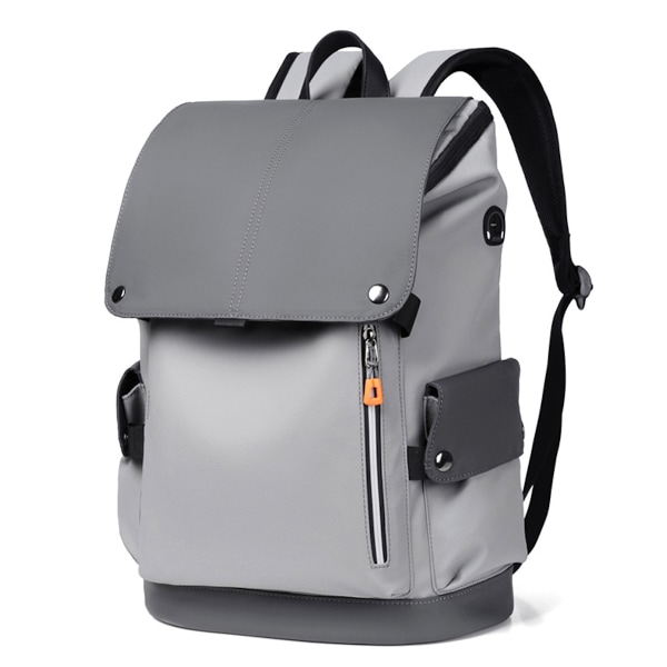 Trendig ryggsäck resväska Vattentät PU-läder bokväska för man Grey