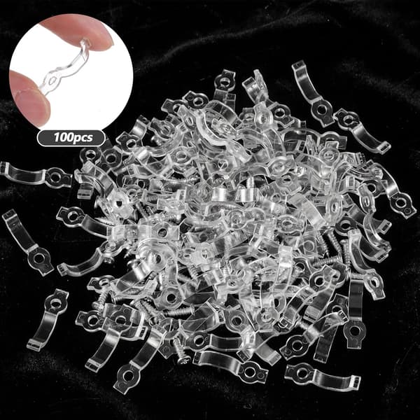 100 st PC LED-remsklämmor 10 mm vattentäta transparenta monteringsfästen