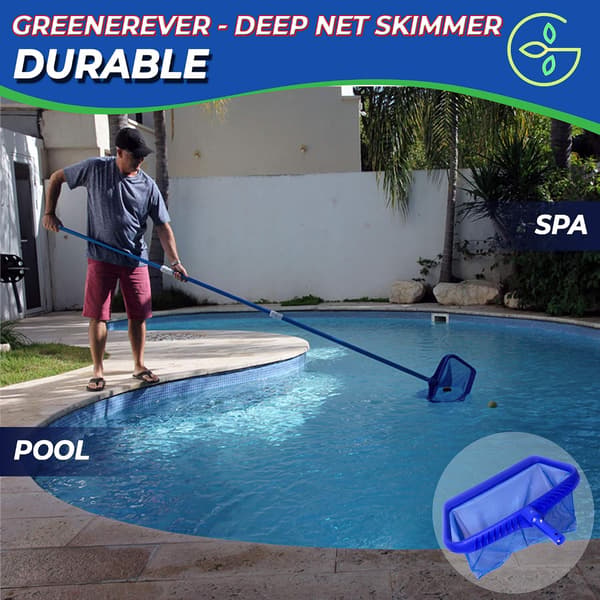 50 cm dyb pool-skimmernet, kraftig finmasket løvopsamler