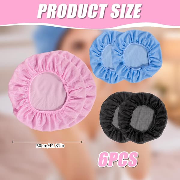 6-pack hårnät i mesh för sömn, elastiska hättor för kvinnor, 30 cm mössor
