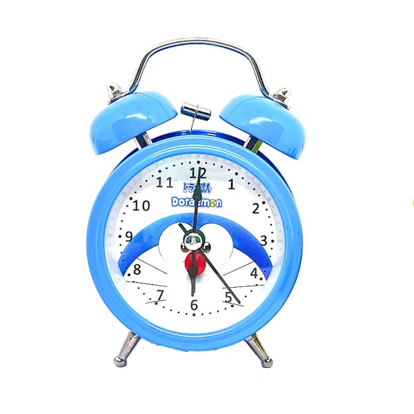 Doraemon Twin Bell Anime Väckarklocka Non Ticking Analog Bell Clock