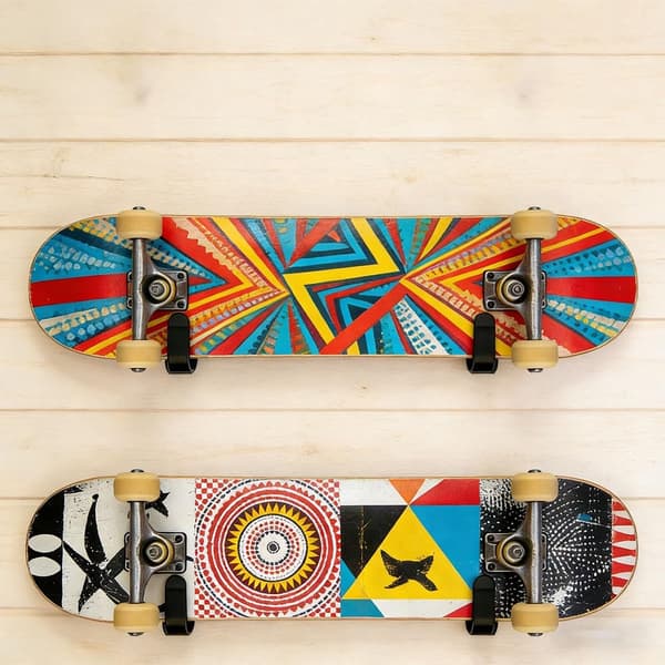 2-pack väggfästen i metall för skateboard och snowboard