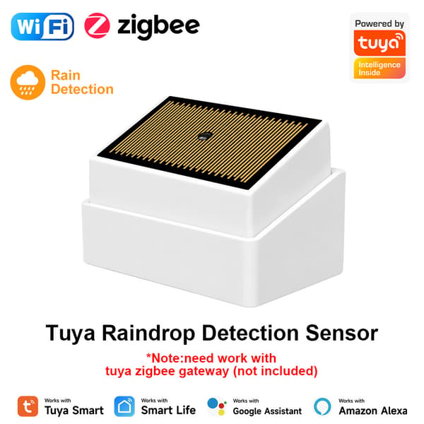 Tuya Smart WiFi Regnsensor IPX4 Vandtæt CR123A Batteri Regndetektor
