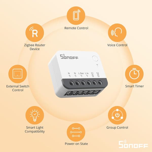 ZigBee Mini Smart Switch Modul 2-pakning Trådløs Fjernkontroll Relé
