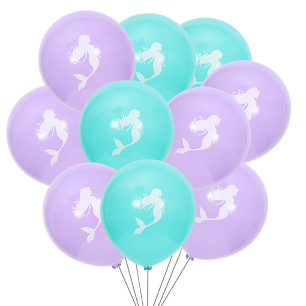 10 st sjöjungfrur ballonger födelsedag latex set festdekoration