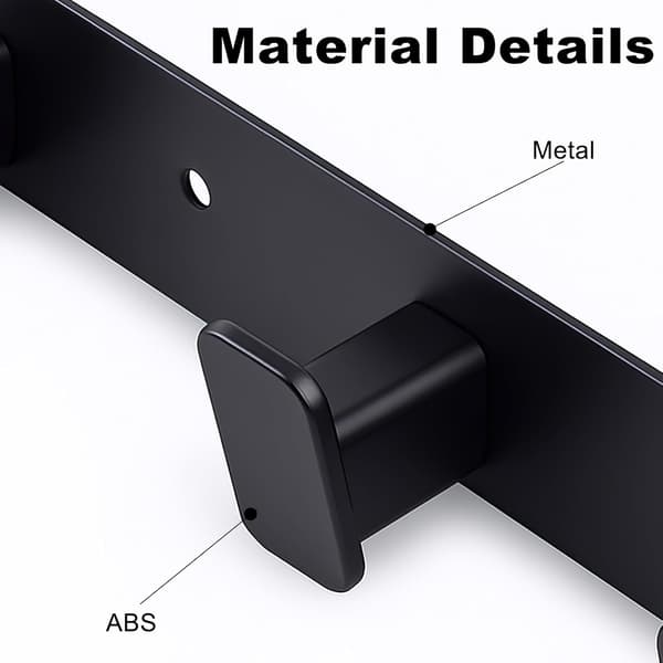 2-pack väggmonterade klädkrokar svart metallställ med 4 krokar för rockar, handdukar, väskor, hattar