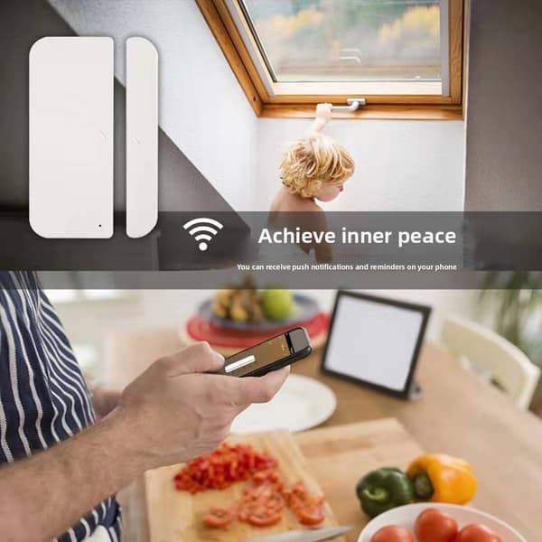 Tuya WiFi dörr- och fönstersensor smart magnetlarm app fjärrsäkerhetsvarning