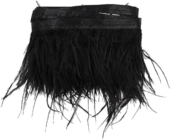 Sort strudsefjer-frynsekant 2 yards, 11-13 cm bred til syprojekter