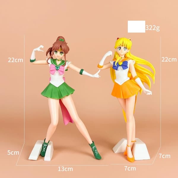 4 stk. Sailor Moon Guardian-figurer 22 cm PVC anime samlerobjekt-sæt