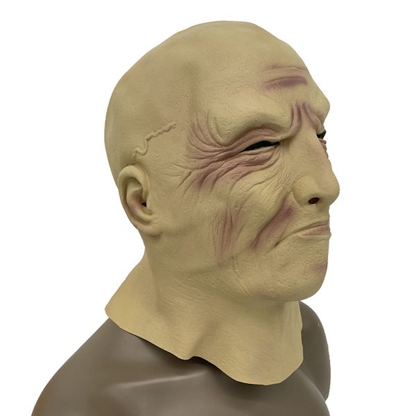 Skallig gammal man Mask Skrämmande huvudbonader Cosplay rekvisita för Halloween