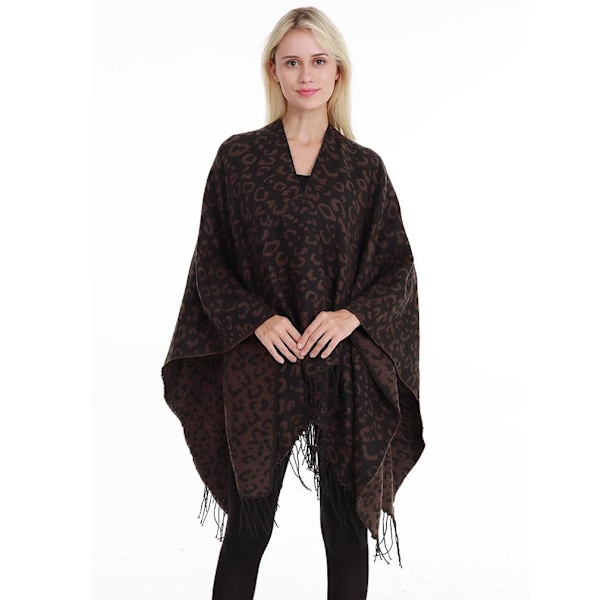 Print Sjal Wrap Tjock Poncho Warm Cape for Lady