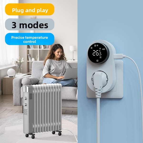 Tuya WiFi Smart Termostat Stik Timer App-styring Temperatursensor EU