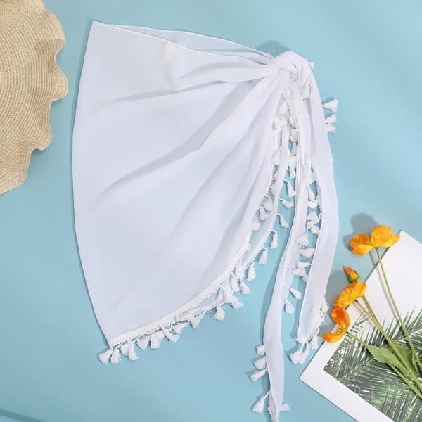 2 stk. strand-saronger i chiffon for kvinner med duskekant