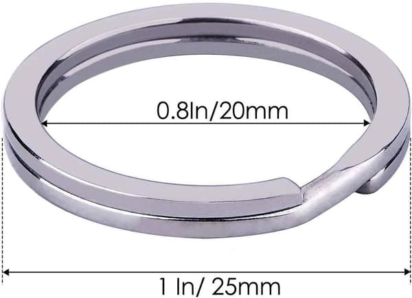 10 st 25 mm nyckelringar i 304 rostfritt stål, delade ringar för nycklar och pyssel