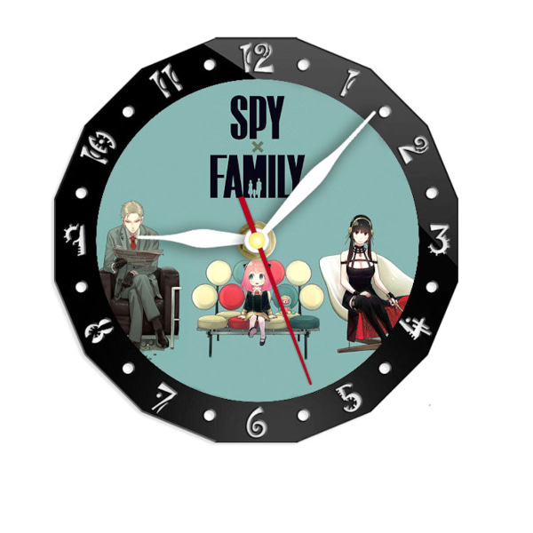Spy Family Väggklocka Tyst, icke-tickande klocka Dekorativ klocka för hemmet