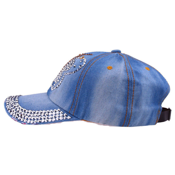 Butterfly Bling Baseball Hattar, Dam Dubbade Rhinestone Crystal Baseball Cap Sparkle Sun Hat Justerbar