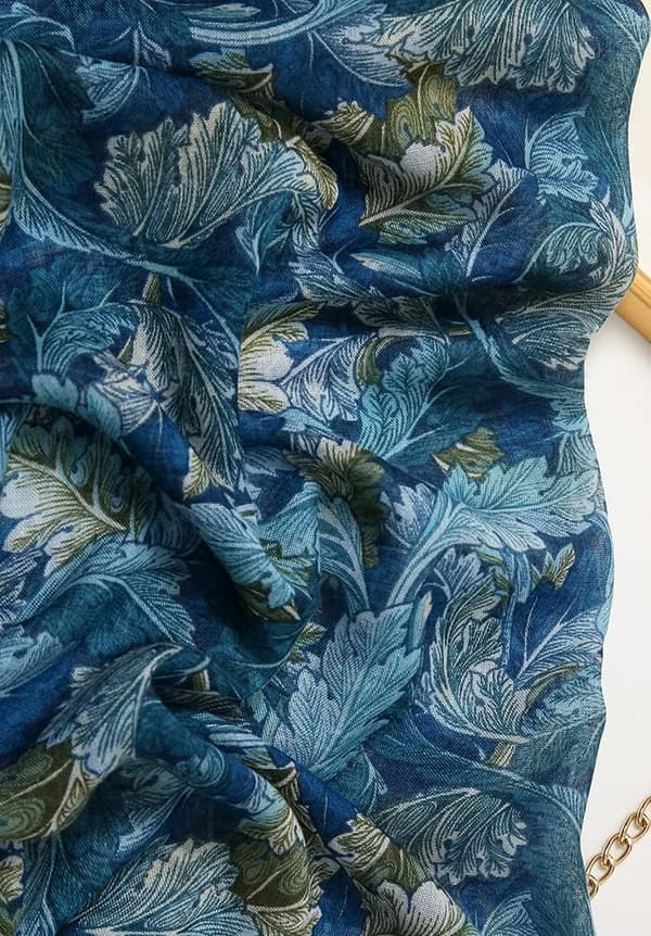 Blomstrete skjerf for kvinner, mykt og lett, langt sjal med dusker