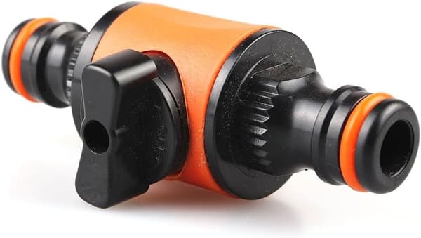 16 mm haveslange-stopventil, lynkobling til gennemstrømningskontrol, 2-pak