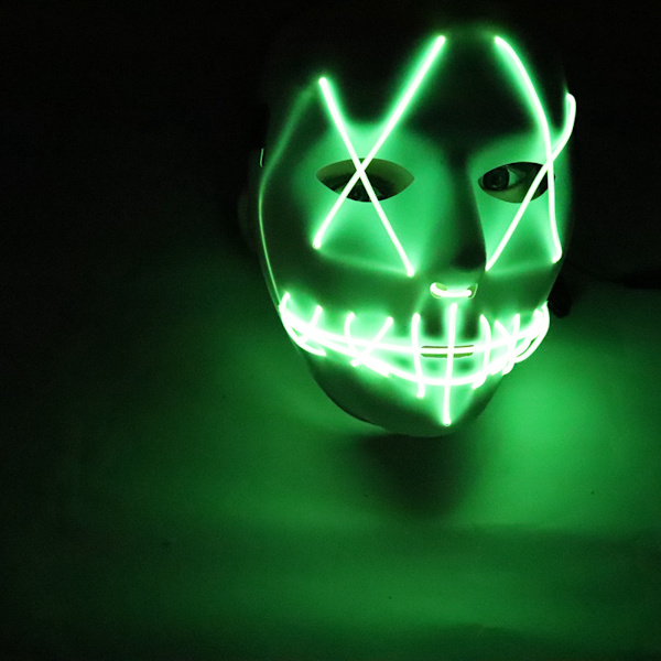 White Ghost Mask Party Mask LED Luminous Cosplay Kostymrekvisita