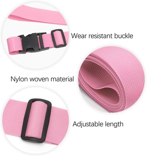 2-pack justerbara bagageremmar med snabbspännen, rosa reseaccessoar
