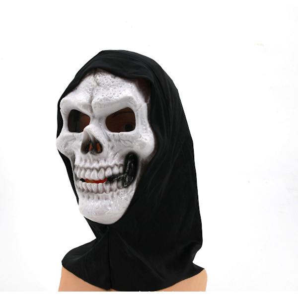 White Faced Skeleton Mask Huvudbonader Cosplay för Halloween Show