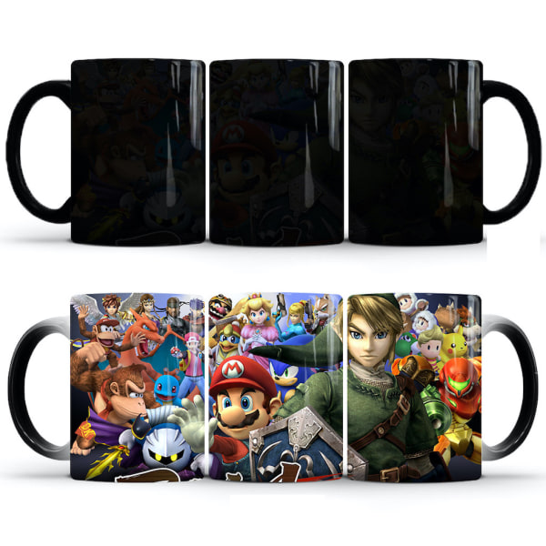 Mario Legend of Zelda färgskiftande mugg Keramisk kaffemugg Thermal tekopp Nyhetspresent