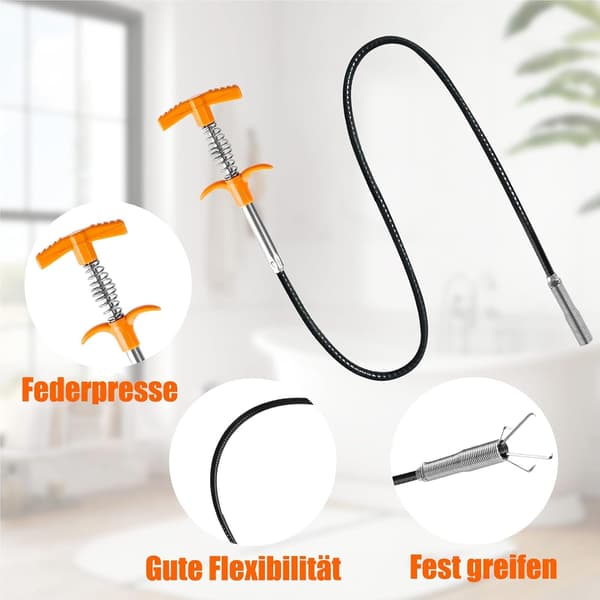 Avloppsrensare set, flexibelt gripverktyg för handfat, dusch, toalett och badrum