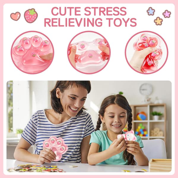 2-pakning Taba Squishy-sett, gigantisk pote- og katteklemmeleker for stressavlastning