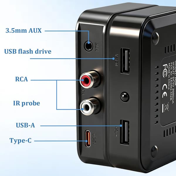 Bluetooth 6.0 ljudmottagaradapter med AUX, RCA, USB och fjärrkontroll