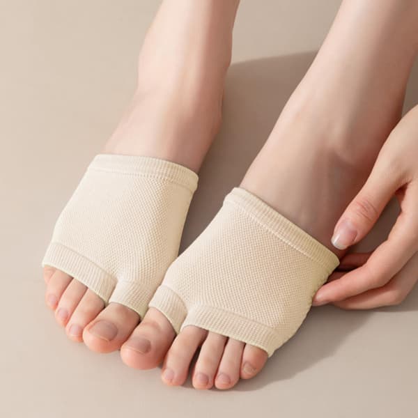 Ankelsockor med öppen tå för dam, ventilerande tåstrumpor utan skaft, 4 par