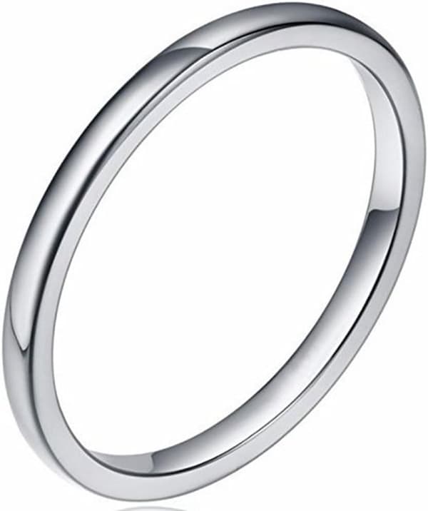 2 mm Tungstenkarbid stabelbar ring, enkel slank vielsesring til mænd og kvinder