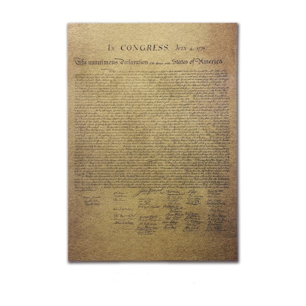 American Declaration of Independence Print Väggdekor Kraftpapper 40x30cm för Bar Coffee Shop Hem
