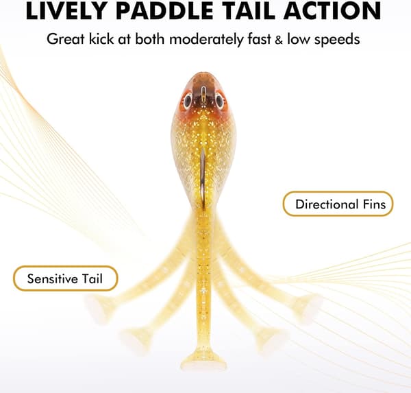 Blød paddle tail fiskeagn synkende vibrerende swimbait til aborre, ørred og gedde