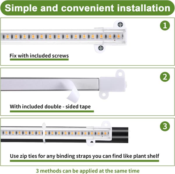 2-pak 22 cm LED-vækstlysstrips fuldspektrum 3500K timer dæmpbar lampe