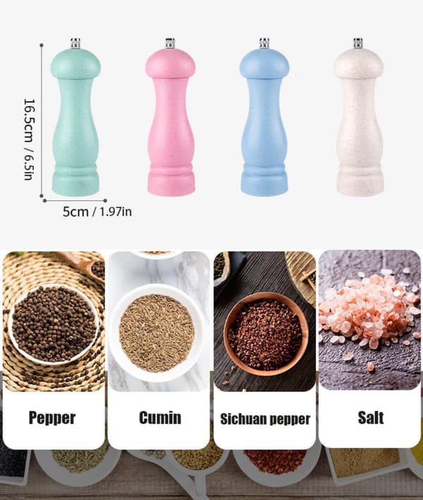 2-pack salt- och pepparkvarnset med justerbar keramisk kvarn, 16,5 cm