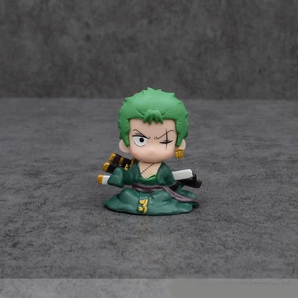10 kpl One Piece Luffy, Zoro, Chopper, Ace PVC Chibi -istumahahmojen setti, 4 cm