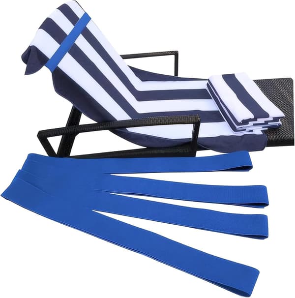 Elastiske Håndklestropper i Polyester for Feste av Badehåndklær på Utendørs Strandstoler