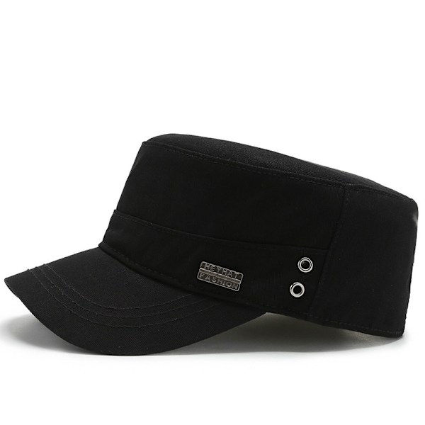 Casual Vanlig cap Svart bomullssolhatt Sommar Snapback-hatt unisex