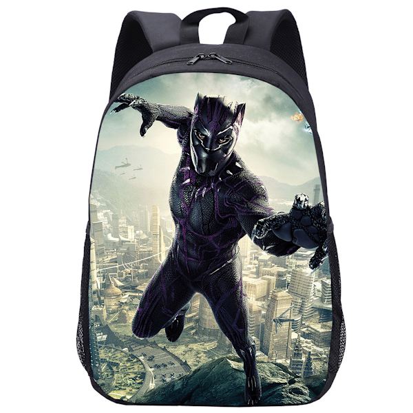 Black Panther Anime Skolryggsäck Casual Daypack Ryggsäck Cool bokväska