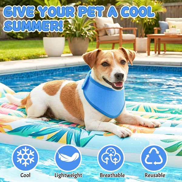 Kølende bandana til hunde, åndbart og justerbart is-halsbånd til varme sommerdage
