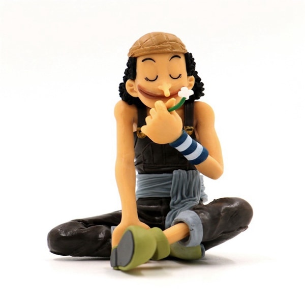 Usopp sentado pose de uma peça anime figura de ação modello de brinquedo 11 cm