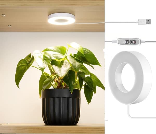 3-pak fuldspektret LED-vækstlys med timer og 4-trins dæmpbare lamper