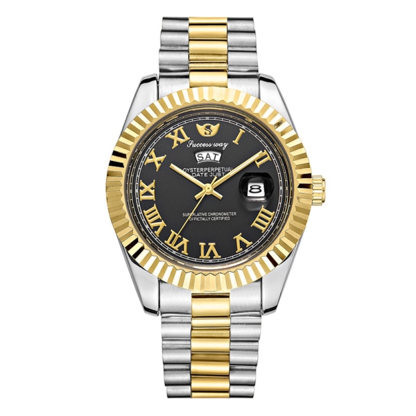 Kvartsklocka för män Vattentät watch i rostfritt stål analog watch
