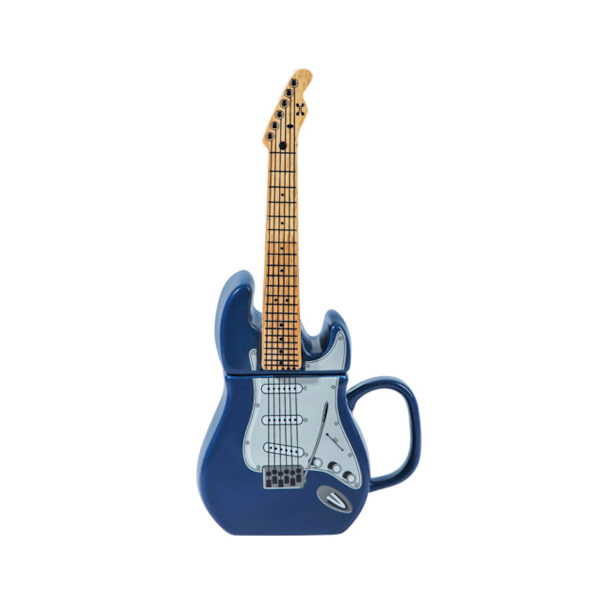 Keramisk Gitarr Mugg – 350ml Kapacitet, Blå Elgitarr Kaffekopp, 8.2x9.5cm – Perfekt för Musiker & Gitarrälskare