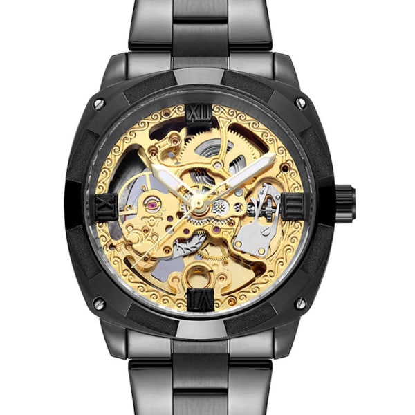 Automatisk mekanisk watch för män Casual Skeleton Armbandsur watch