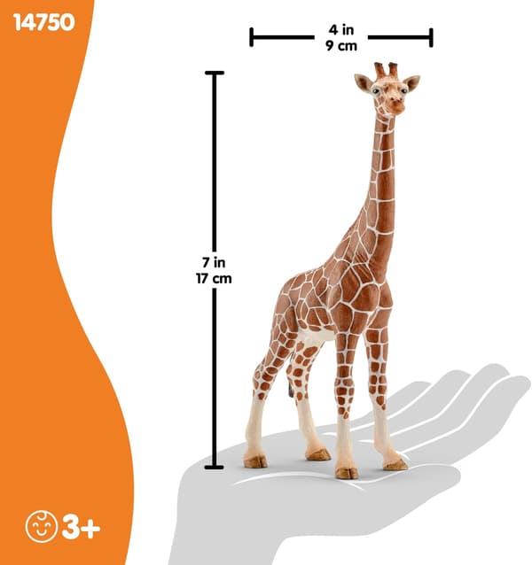 Realistisk giraffdjurfigur i plast för barns lek